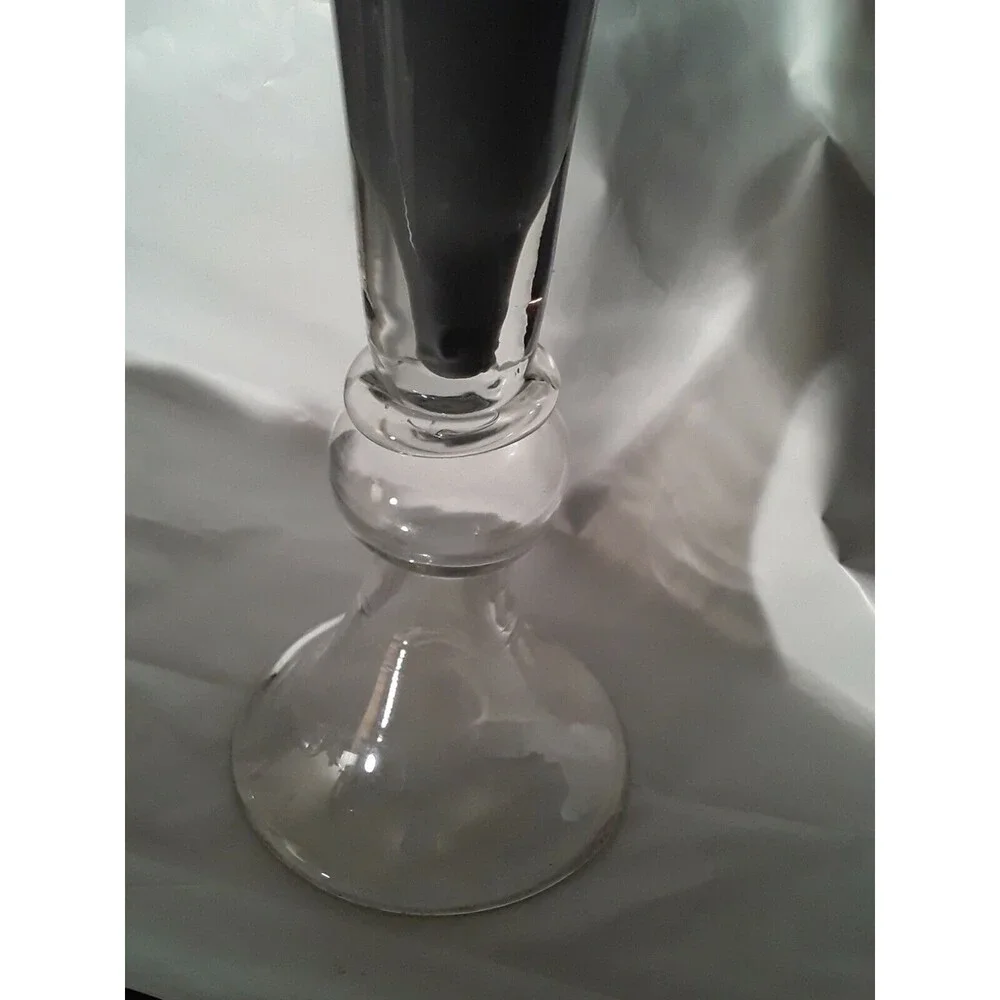 Cased Glass Vase, Gray and Clear